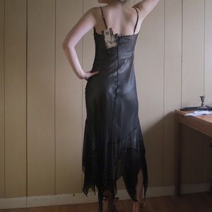 NWT Black Betsey Johnson gown w/ gold beading