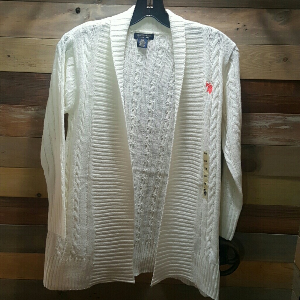 Girls cream Polo sweater