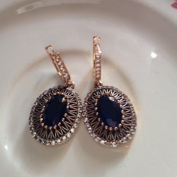 Earrings 925 Partial Sterling Silver - Picture 1 of 4