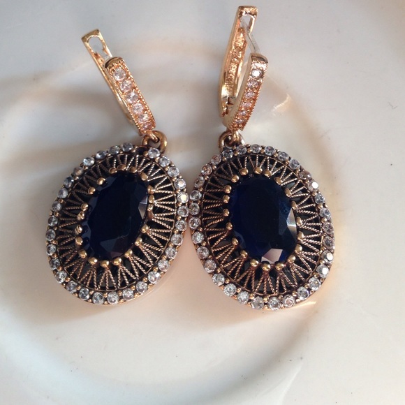 Earrings 925 Partial Sterling Silver - Picture 2 of 4