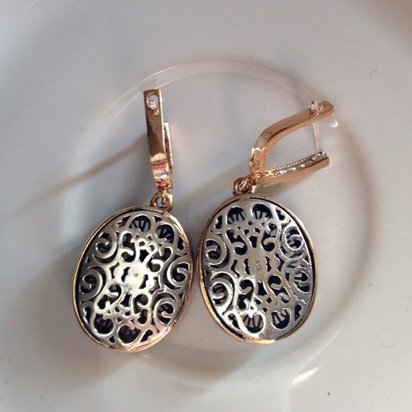 Earrings 925 Partial Sterling Silver - Picture 3 of 4