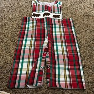 Smocked romper with bears like new