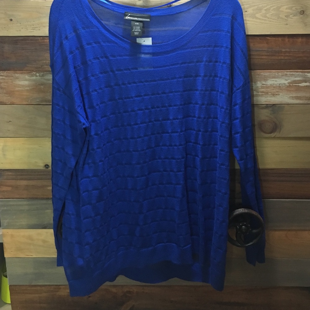 Royal Blue sheer stripe  top