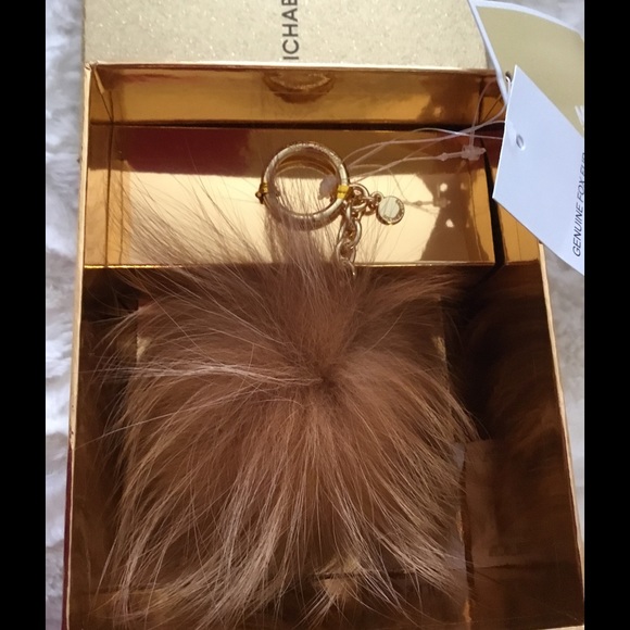 SOLD- NWT Michael Kors Pom Pom Key Fob Bag Charm - Picture 3 of 4