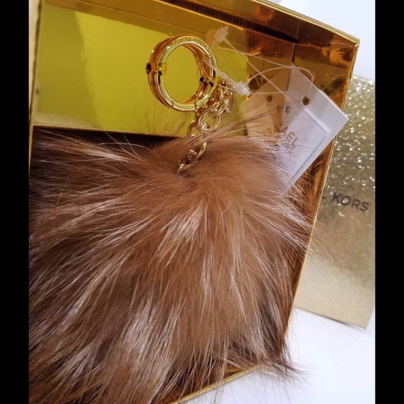 SOLD- NWT Michael Kors Pom Pom Key Fob Bag Charm - Picture 4 of 4