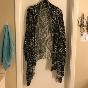 Black printed Cardigan