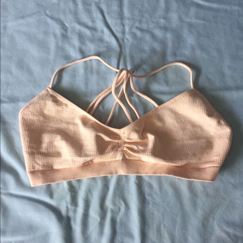 Strappy back bra/bandeau, coral pink NWOT