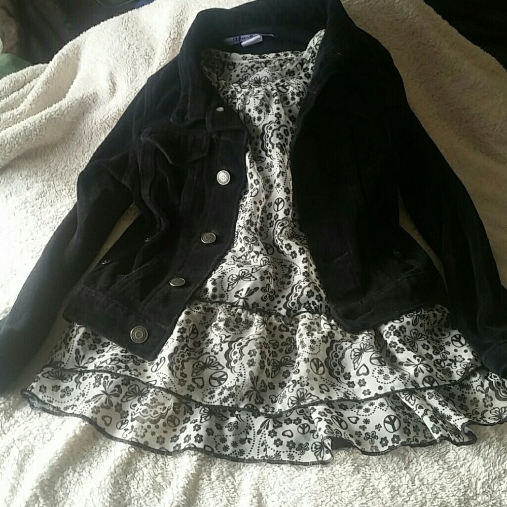 Velvet jacket and dress set