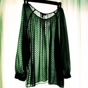 JCrew Light, Gauzy Top - Green
