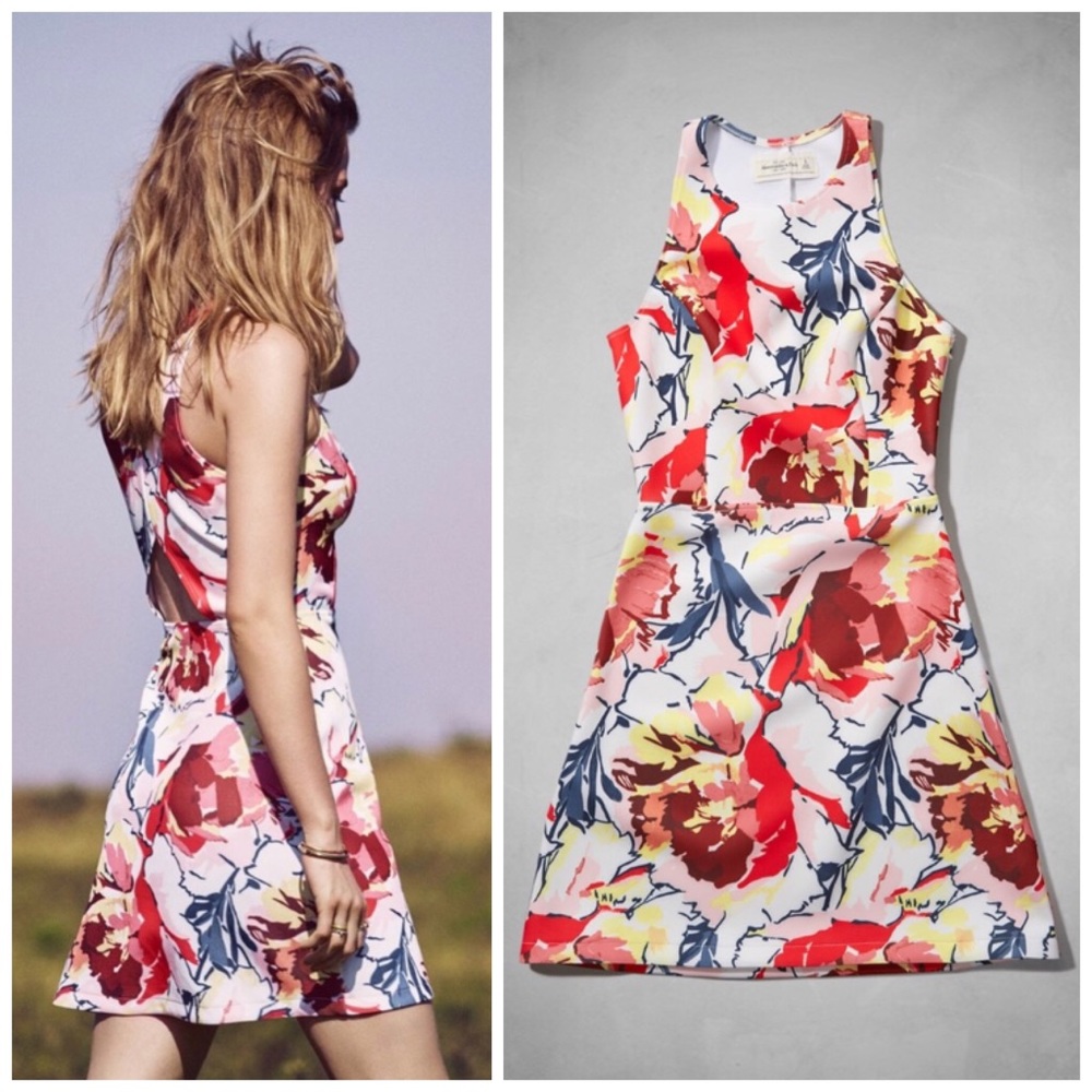 A&F Cut Out Floral Scuba Mini