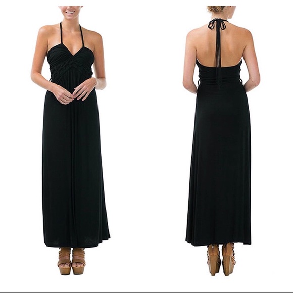 Boutique Dresses & Skirts - ⚫️ BLACK Braided Maxi Dress-Size S⚫️