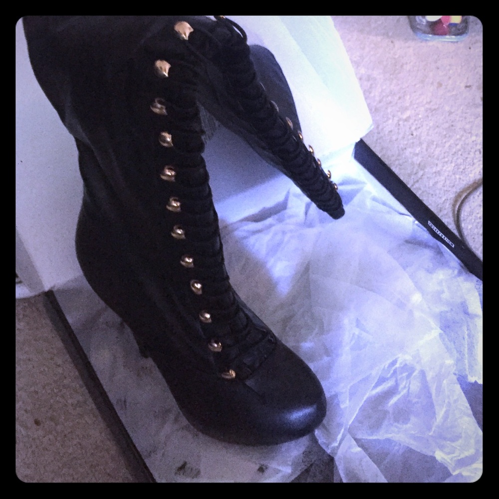 AMI Nikki black over the knee boots