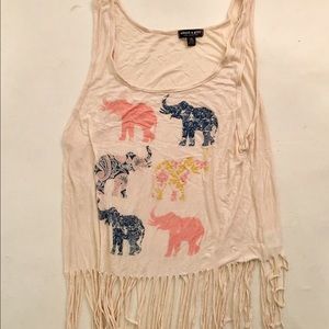 About a girl elephant print top