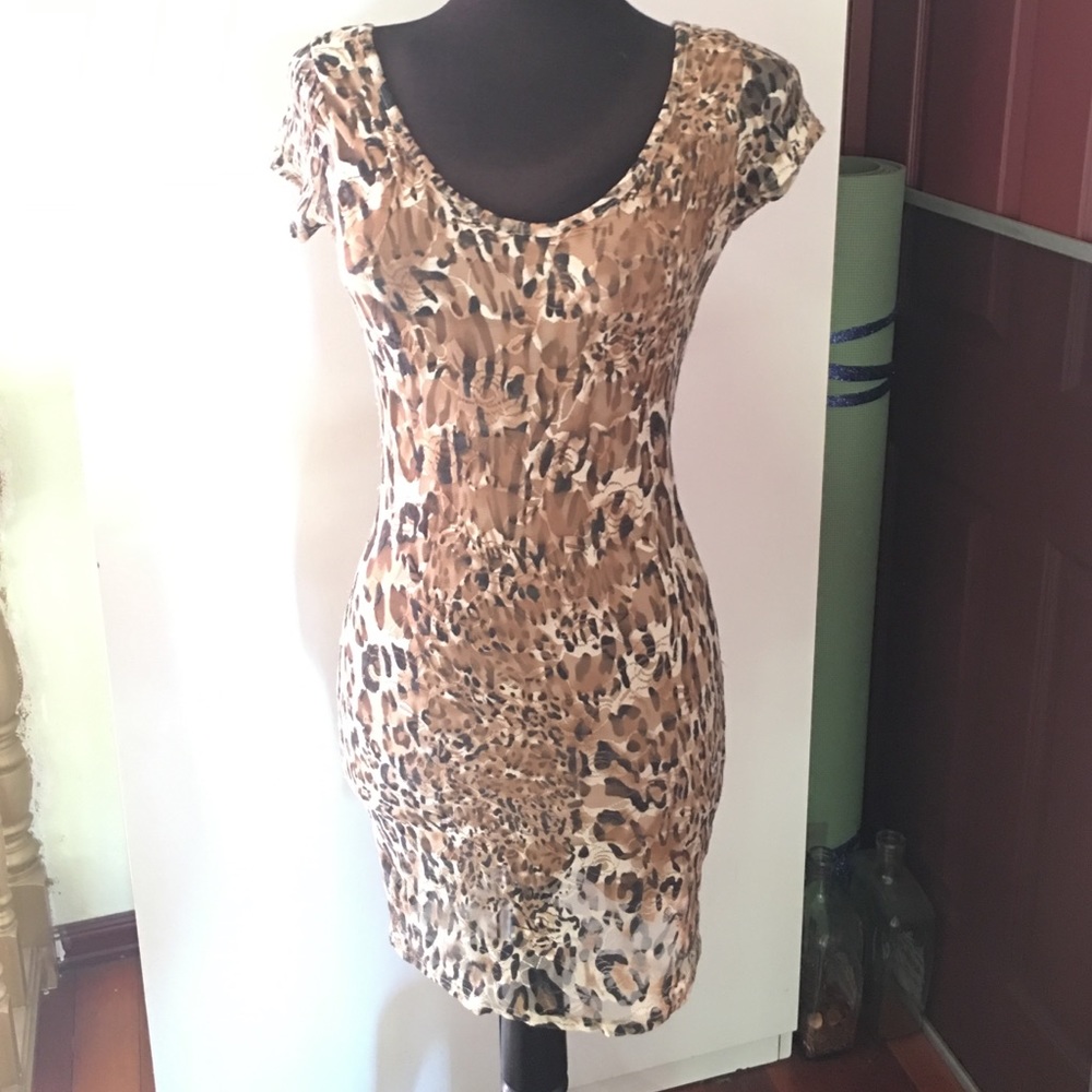NWOT  Leopard🐆 print lace body con dress