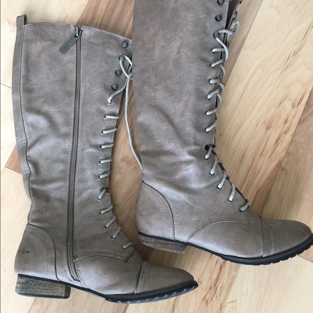 Knee high combat boots