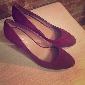 Size Ten wine colored suede Franco Sarto Heels