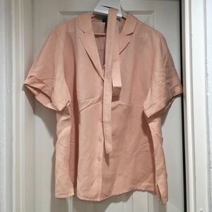 Lane Bryant Linen Blend button up blouse, dressy
