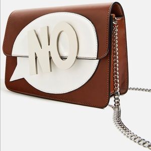 Zara "No" Text Crossbody Chain Bag