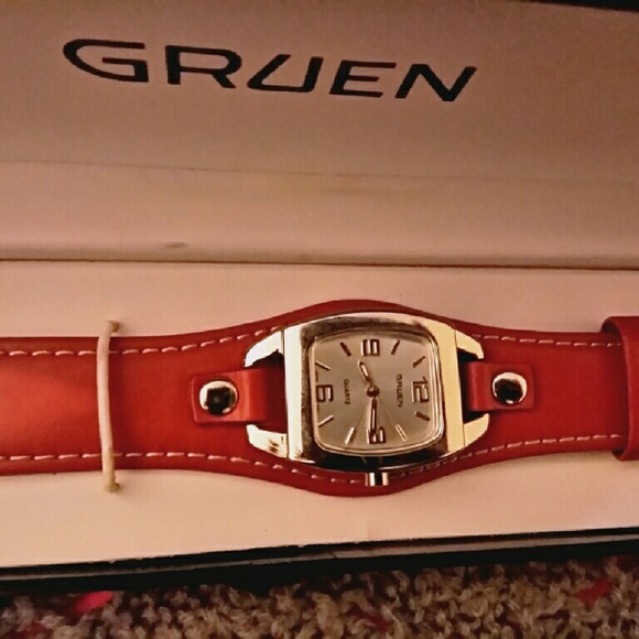 Red Leather Watch - Picture 2 of 2