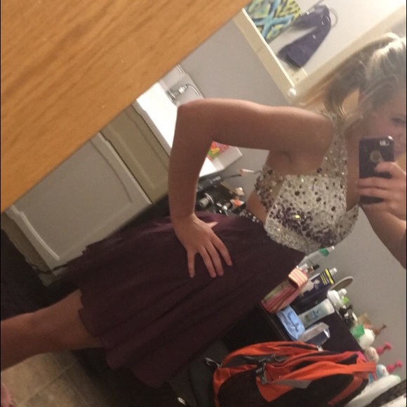 Deep purple/sparkly short homecoming dress - Picture 1 of 4