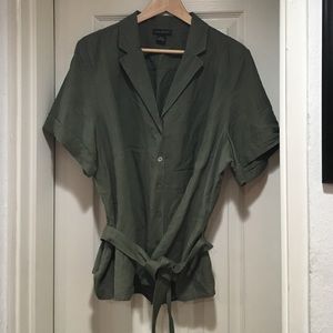 Lane Bryant linen blend dressy bottom up with belt