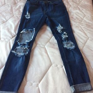 Distressed jeans