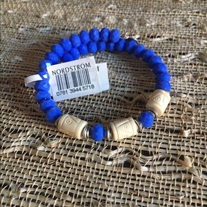 Alex and Ani deep blue beaded bracelet
