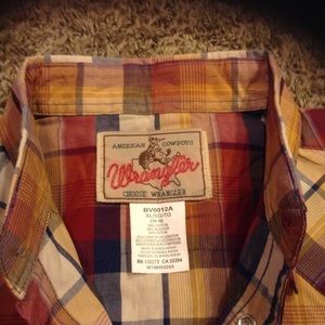 NEW Wrangler Boys Youth XL Pearl snap shirt