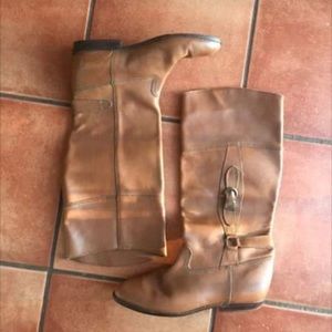 Women's Tall Brown Leather Boots Size 8.5