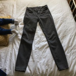 JCrew toothpick jeans in grey! size 28Tall