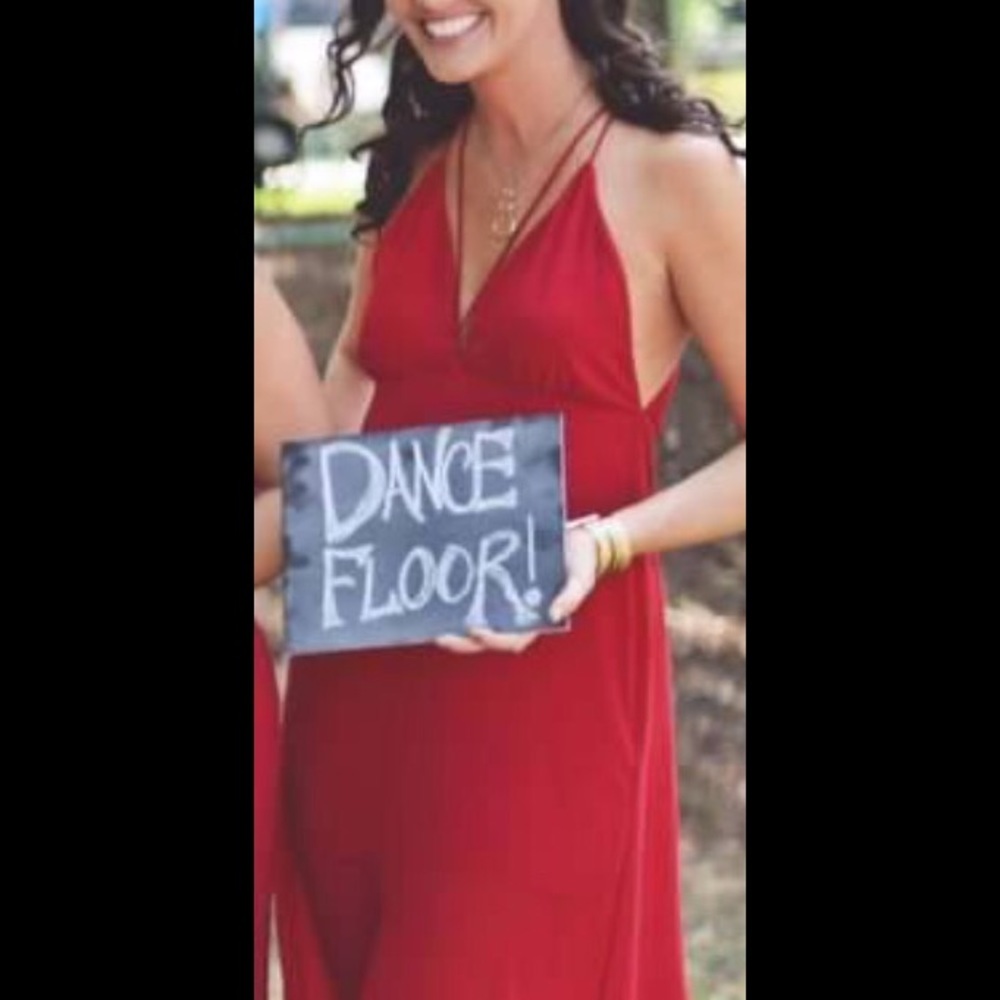 Red maxi dress
