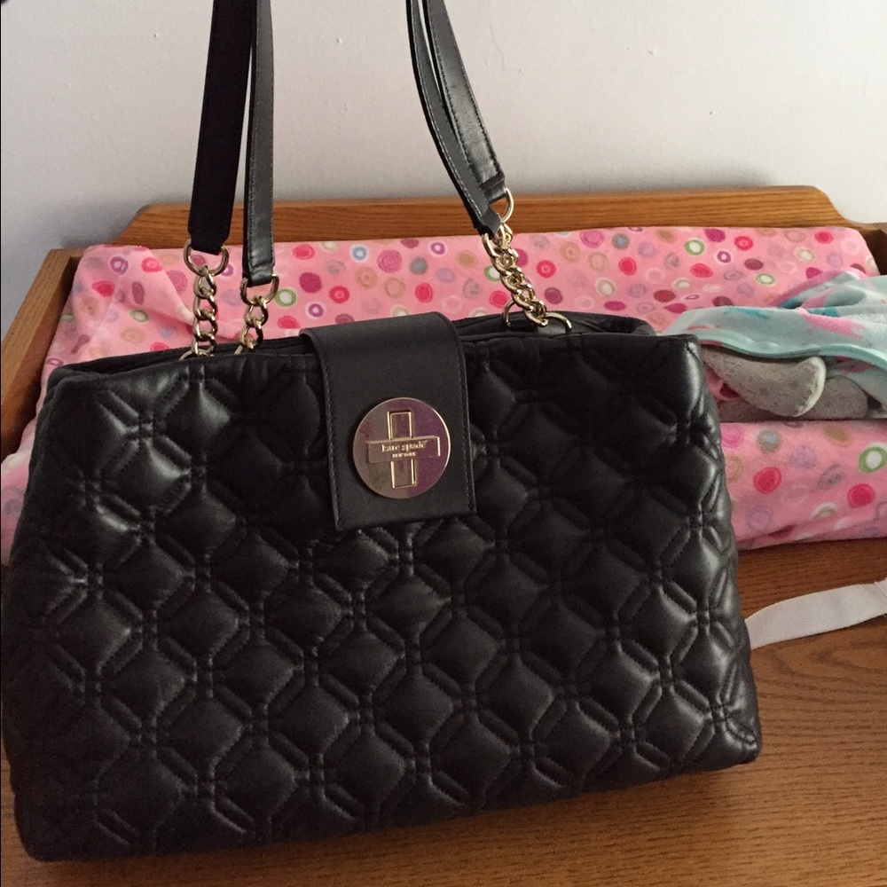 Black quilted Kate spade shoulder bag