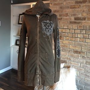Bejeweled Couture zip up hoodie