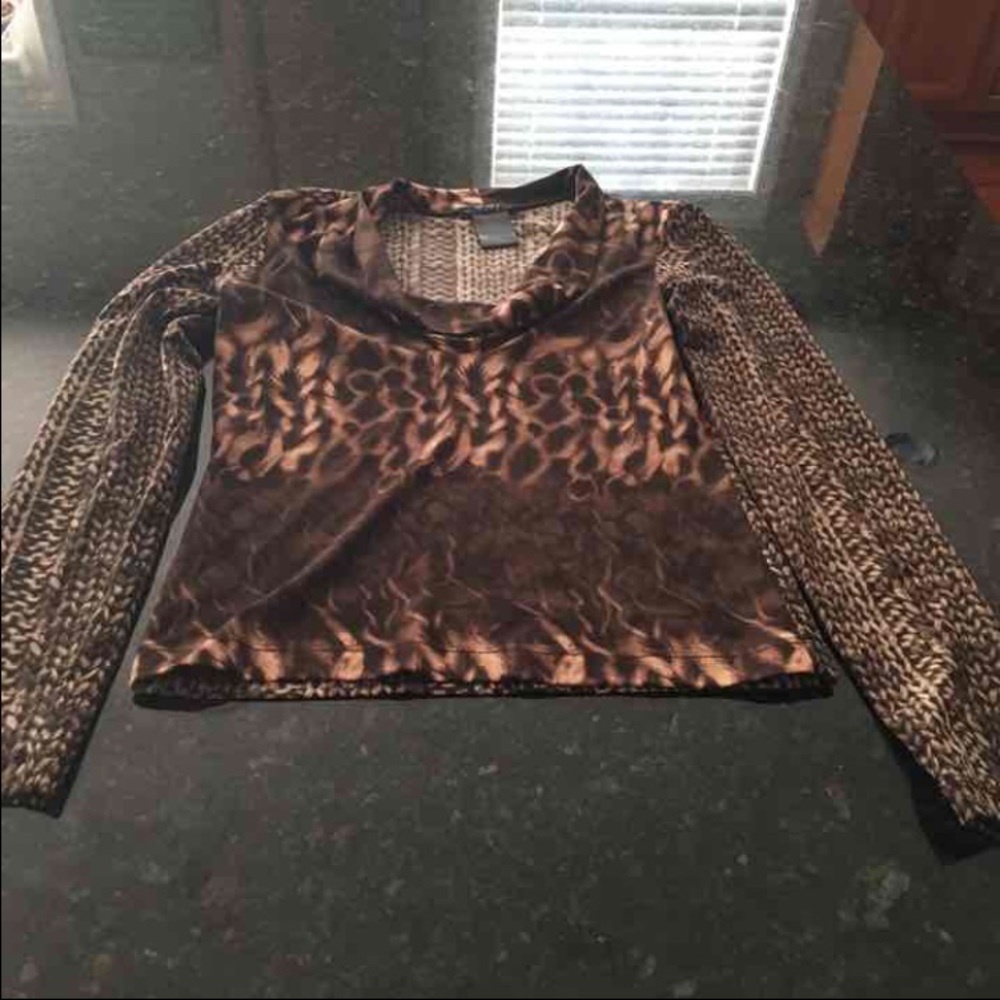 BCBG MaxAzria leopard top