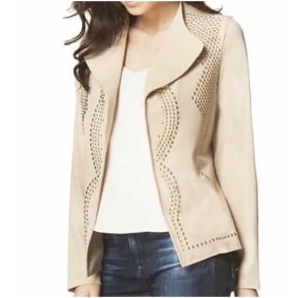 Beige Studded Open Jacket - Picture 2 of 4