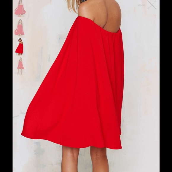 cape off the shoulder dress - Picture 3 of 3