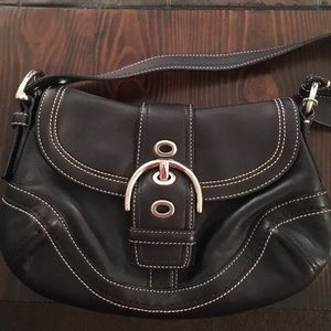 Coach Soho Mini Signature Black Leather Bag