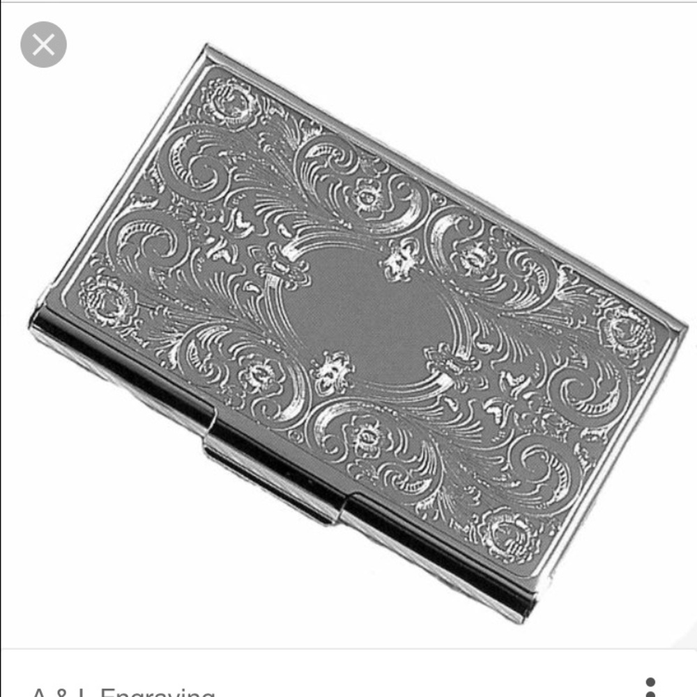 Sale! Florentine silver business card holder