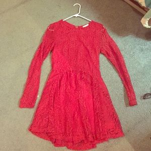 Alatar'd State Red Lace Party Dress