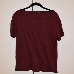 Rag and bone scoop neck maroon t-shirt
