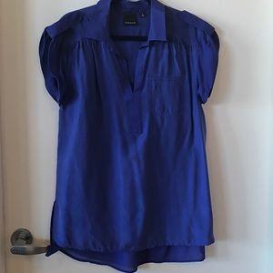 Trouve Silk colbalt blue top, 100% silk