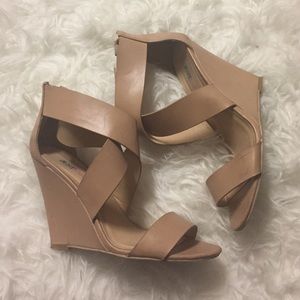 JustFab Nude Wedges