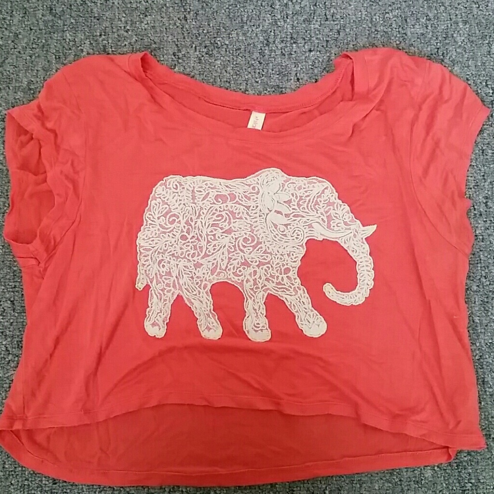 Coral Elephant Crop Top