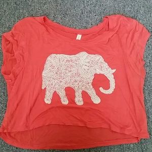 Coral Elephant Crop Top