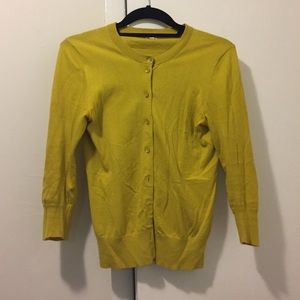 J.Crew Classic Clare 3/4 Sleeve Cardigan marigold