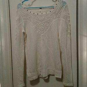 Free People Crochet Lace Top L