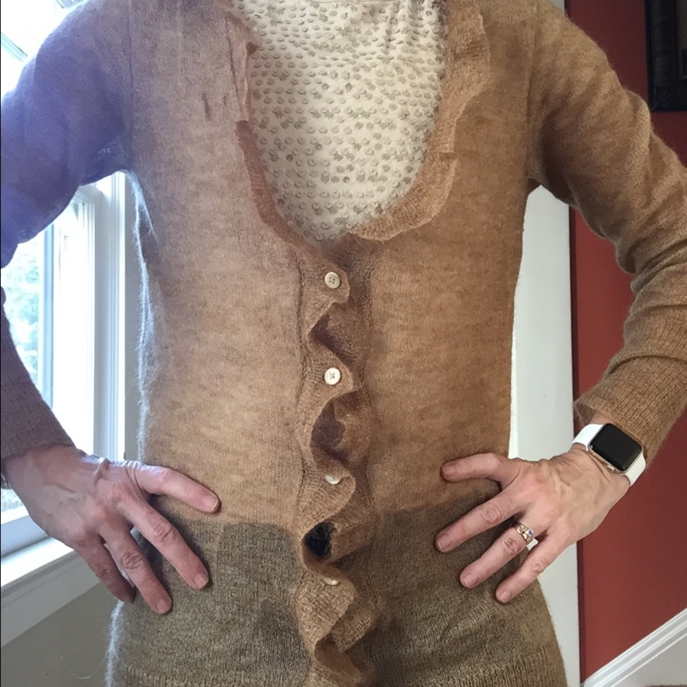 Mohair J Crew cardigan with ruffle