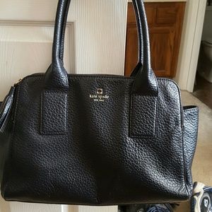 Black Kate Spade pebbled top handle handbag