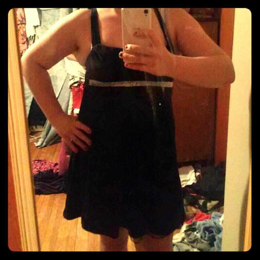 Dark blue sexy short prom dress