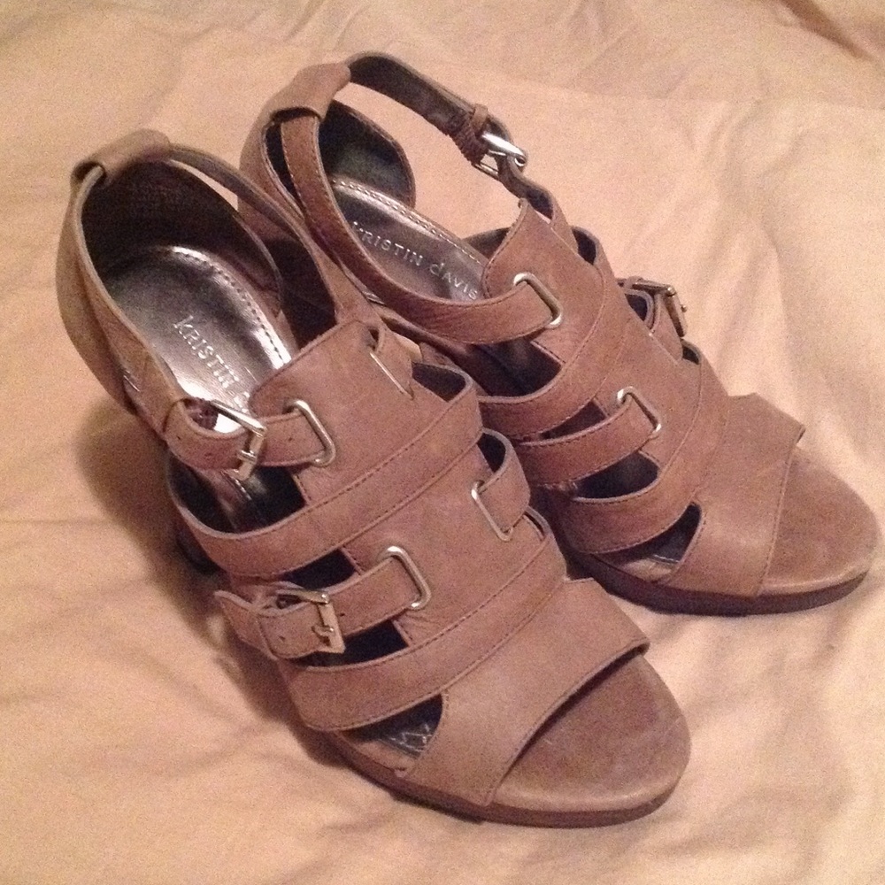 Open toe Suede Heels